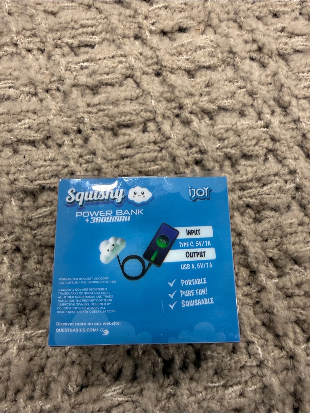 Squishable Cloud Powerbank 3600mAh - White Cute Cloud - Picture 3 of 6